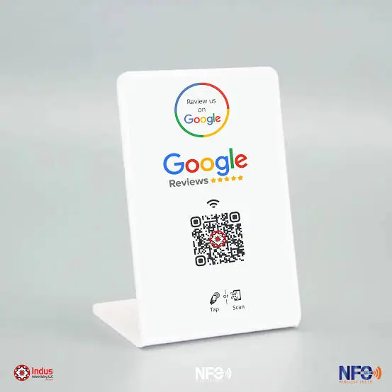 Google reviews stand NFC/QR code